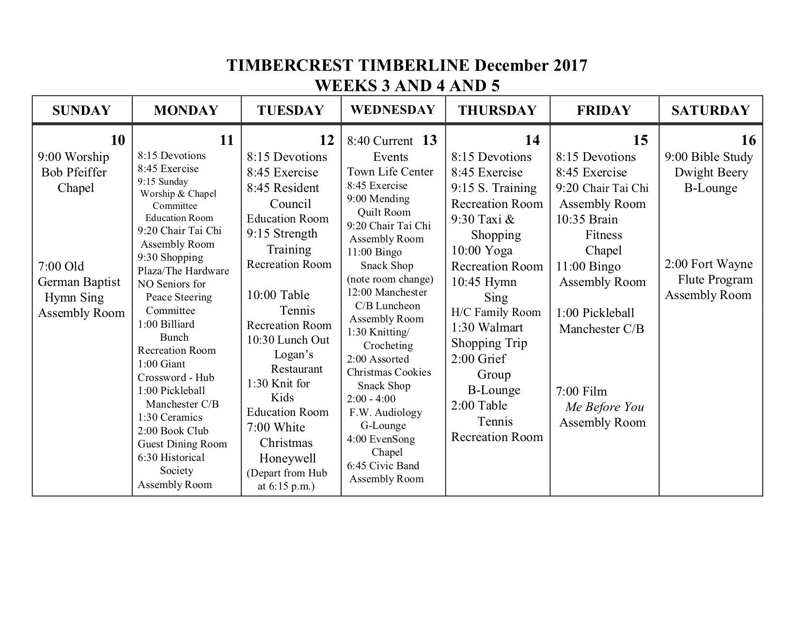 Timbercrest Senior Living Community Assisted Living, Nursing Home
